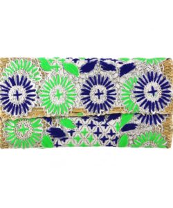 Metallische Ibiza Clutch-grun-blau