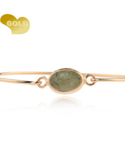 Gold-Mini-Gem-Bracelet-(Armband)-Moosgrün