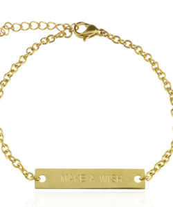 Inspiring Bar Bracelet - Make A Wish-Goud