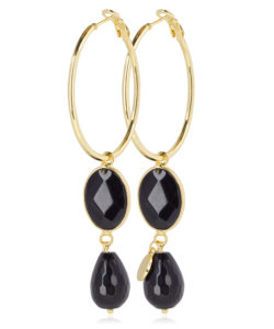 Gold Hoops - Black