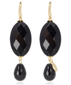 Oval Stone Chandeliers - Gold Black