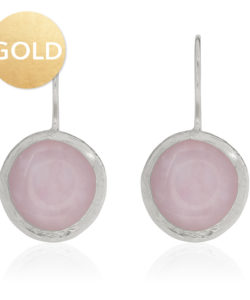 My Jewellery Gold 1 Stone Chandeliers - Rosequartz-Zilver