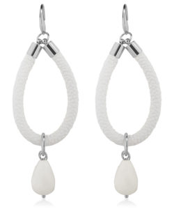 Croco Oval Chandeliers - Silver Creme