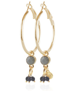 Crystal Hoops - Grey