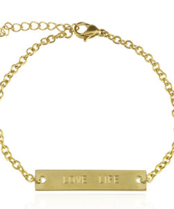 Inspiring Bar Bracelet - Love Life-Goud