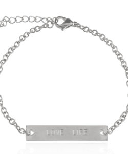 Inspiring Bar Bracelet - Love Life-Zilver